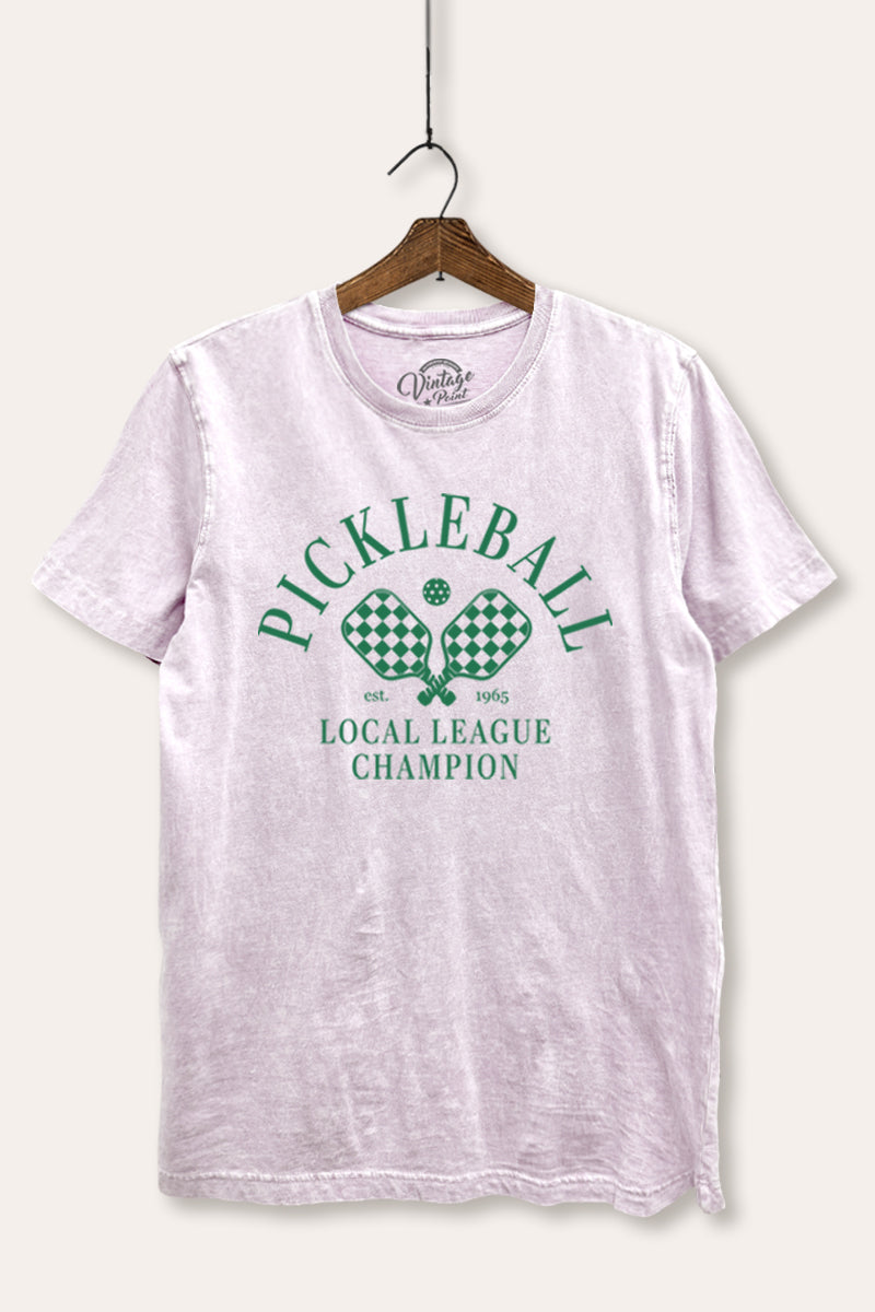 "pickleball champion" mineral wash relaxed graphic tee