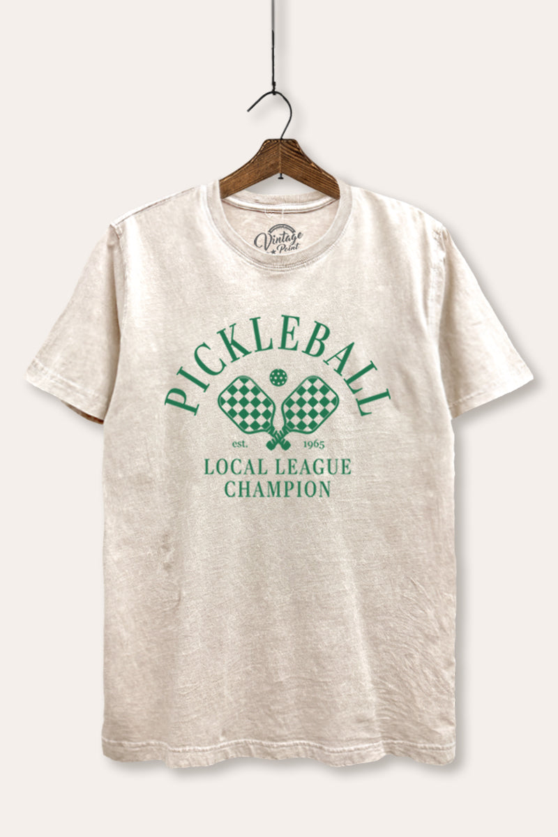 "pickleball champion" mineral wash relaxed graphic tee