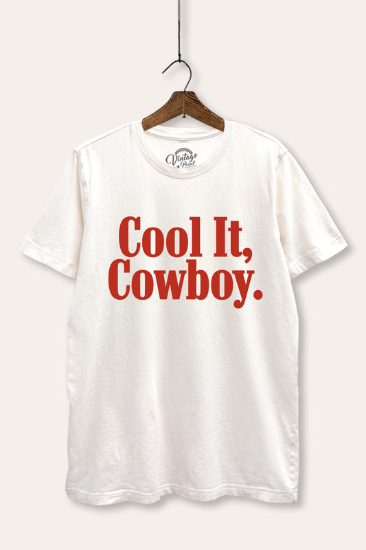 "cool it cowboy" mineral wash relaxed graphic tee