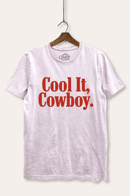 Cool It Cowboy Western Graphic Mineral Wash Relaxed Tee