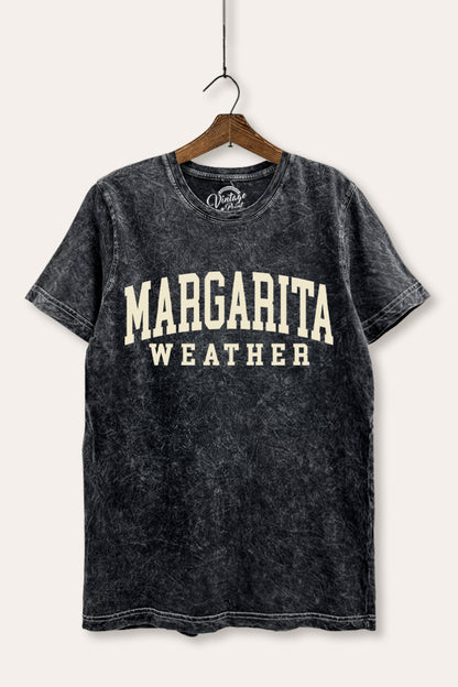 Margarita Weather Typography Mineral Wash Relaxed Tee