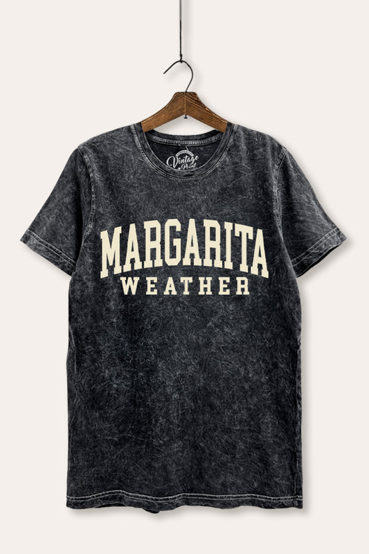 Margarita Weather Typography Mineral Wash Relaxed Tee