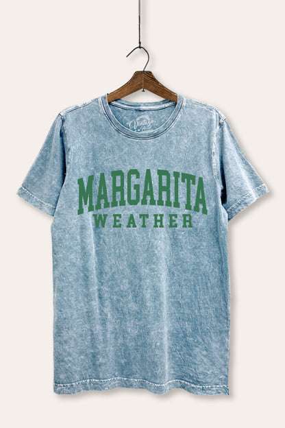 Margarita Weather Typography Mineral Wash Relaxed Tee