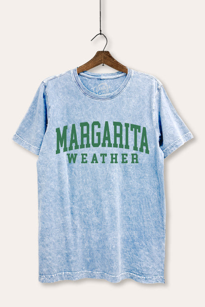 Margarita Weather Typography Mineral Wash Relaxed Tee