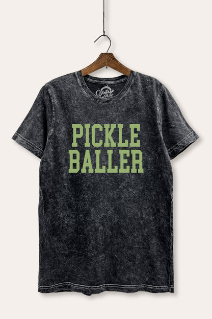 Pickle Baller Sports Graphic Mineral Wash Relaxed Tee