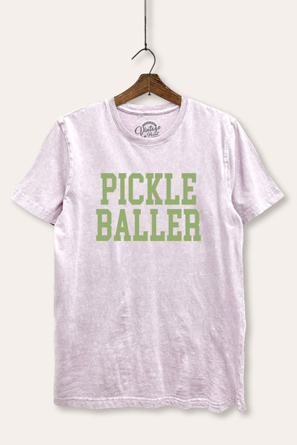 Pickle Baller Sports Graphic Mineral Wash Relaxed Tee