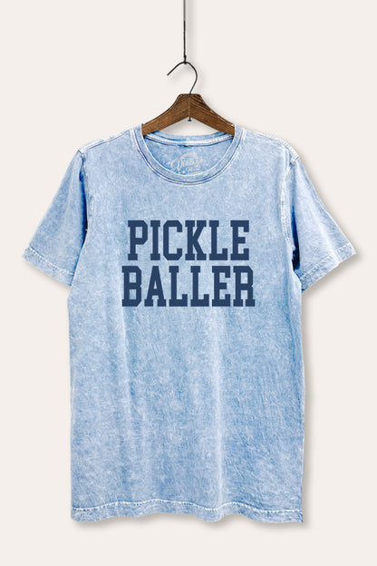 Pickle Baller Sports Graphic Mineral Wash Relaxed Tee