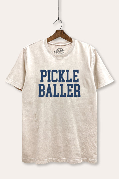 Pickle Baller Sports Graphic Mineral Wash Relaxed Tee