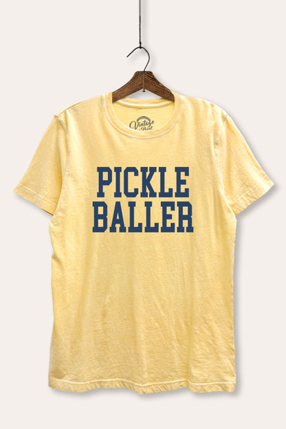Pickle Baller Sports Graphic Mineral Wash Relaxed Tee