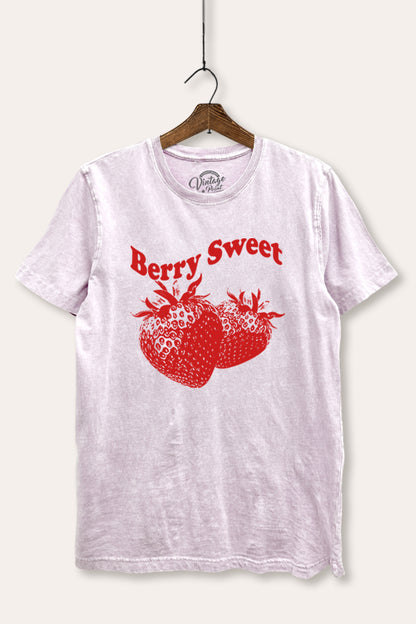 Berry Sweet Fruit Graphic Mineral Wash Relaxed Tee