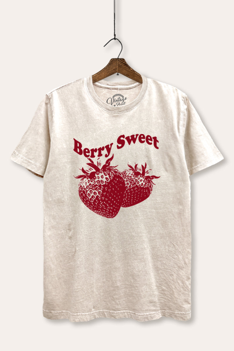 Berry Sweet Fruit Graphic Mineral Wash Relaxed Tee