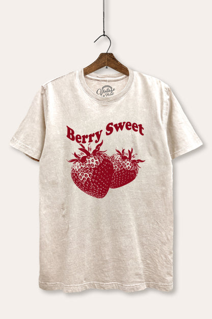 Berry Sweet Fruit Graphic Mineral Wash Relaxed Tee