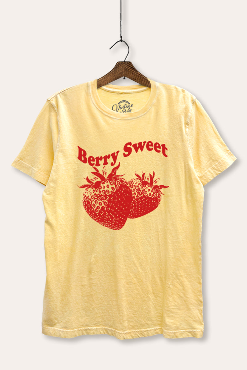 Berry Sweet Fruit Graphic Mineral Wash Relaxed Tee