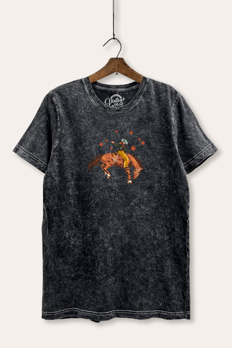 cowboy rodeo star graphic mineral wash relaxed tee