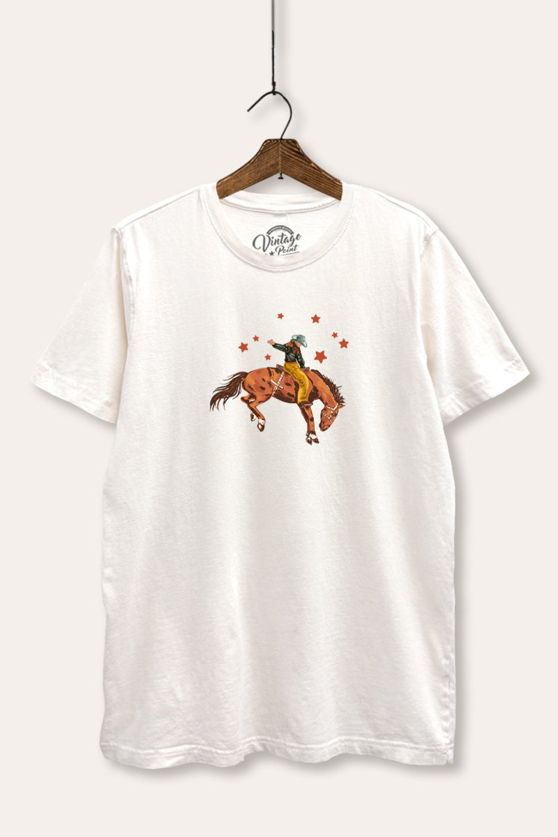 cowboy rodeo star graphic mineral wash relaxed tee