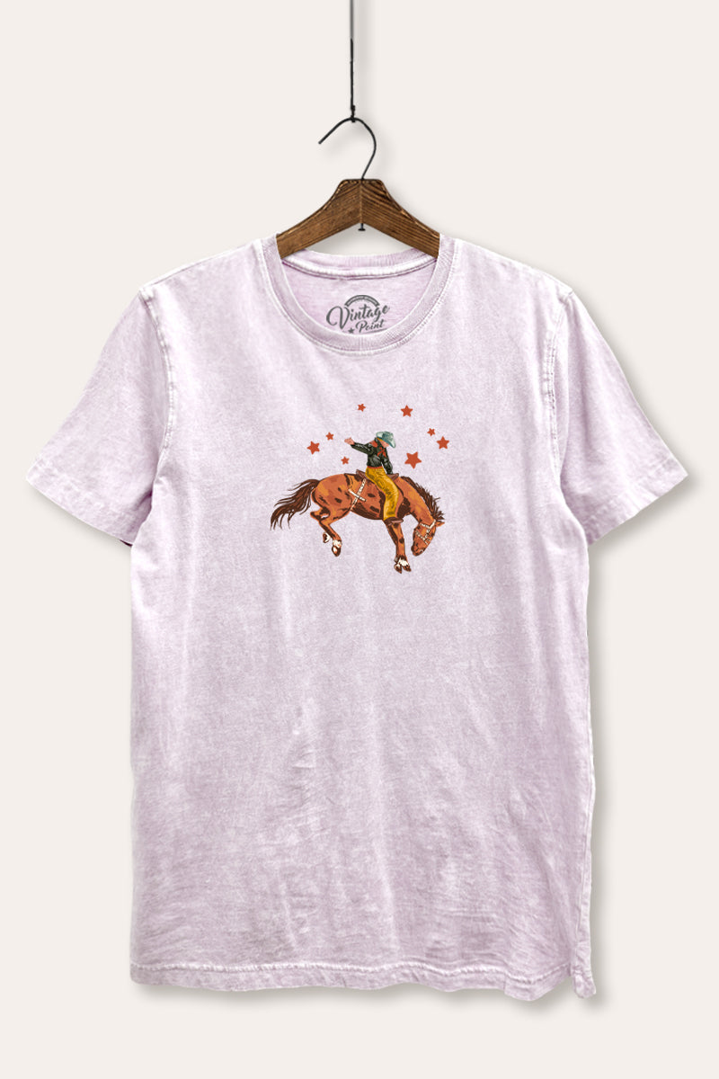 cowboy rodeo star graphic mineral wash relaxed tee