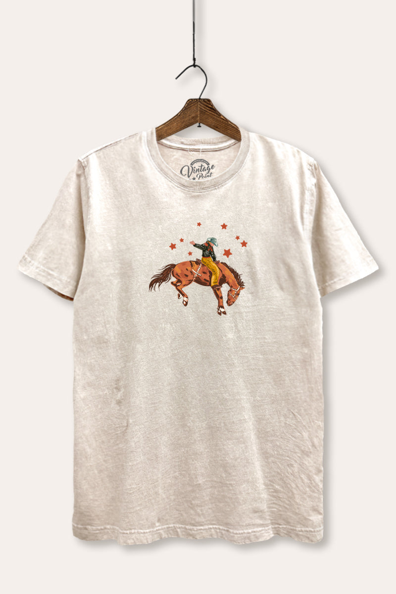 cowboy rodeo star graphic mineral wash relaxed tee
