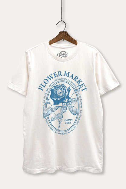 Flower Market Rose Graphic Mineral Wash Relaxed Tee