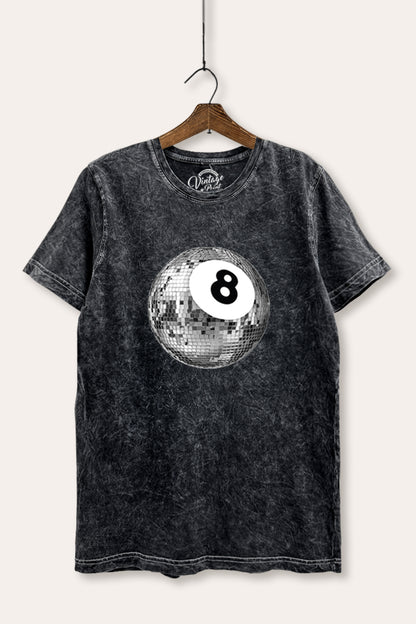 Disco 8-Ball Graphic Mineral Wash Relaxed Tee
