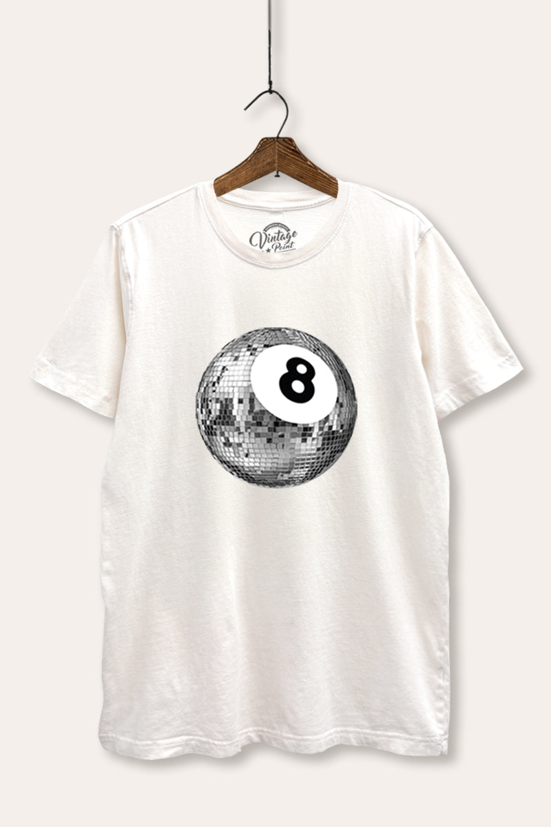 Disco 8-Ball Graphic Mineral Wash Relaxed Tee