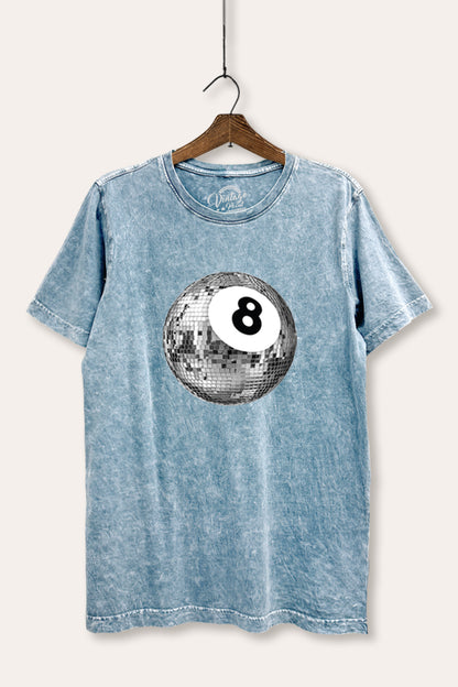 Disco 8-Ball Graphic Mineral Wash Relaxed Tee