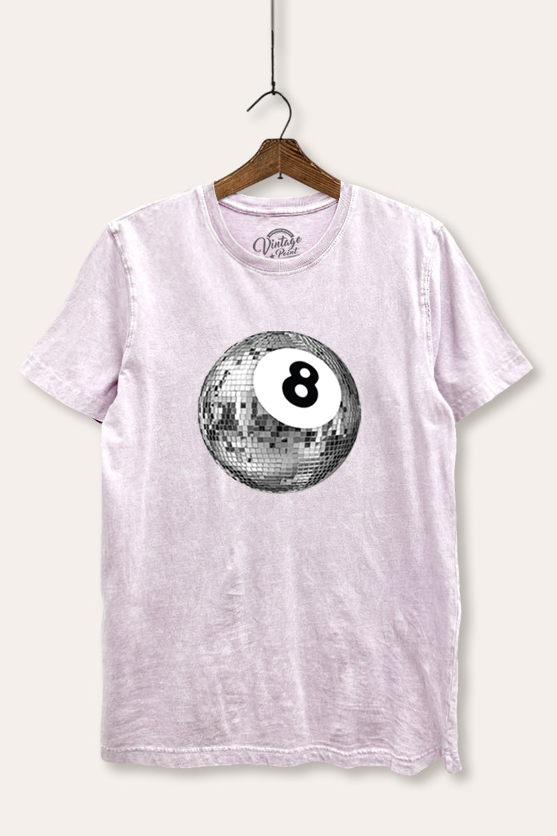 Disco 8-Ball Graphic Mineral Wash Relaxed Tee