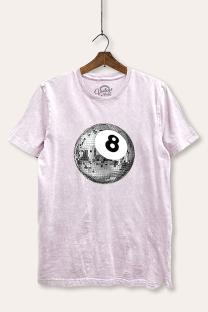 Disco 8-Ball Graphic Mineral Wash Relaxed Tee