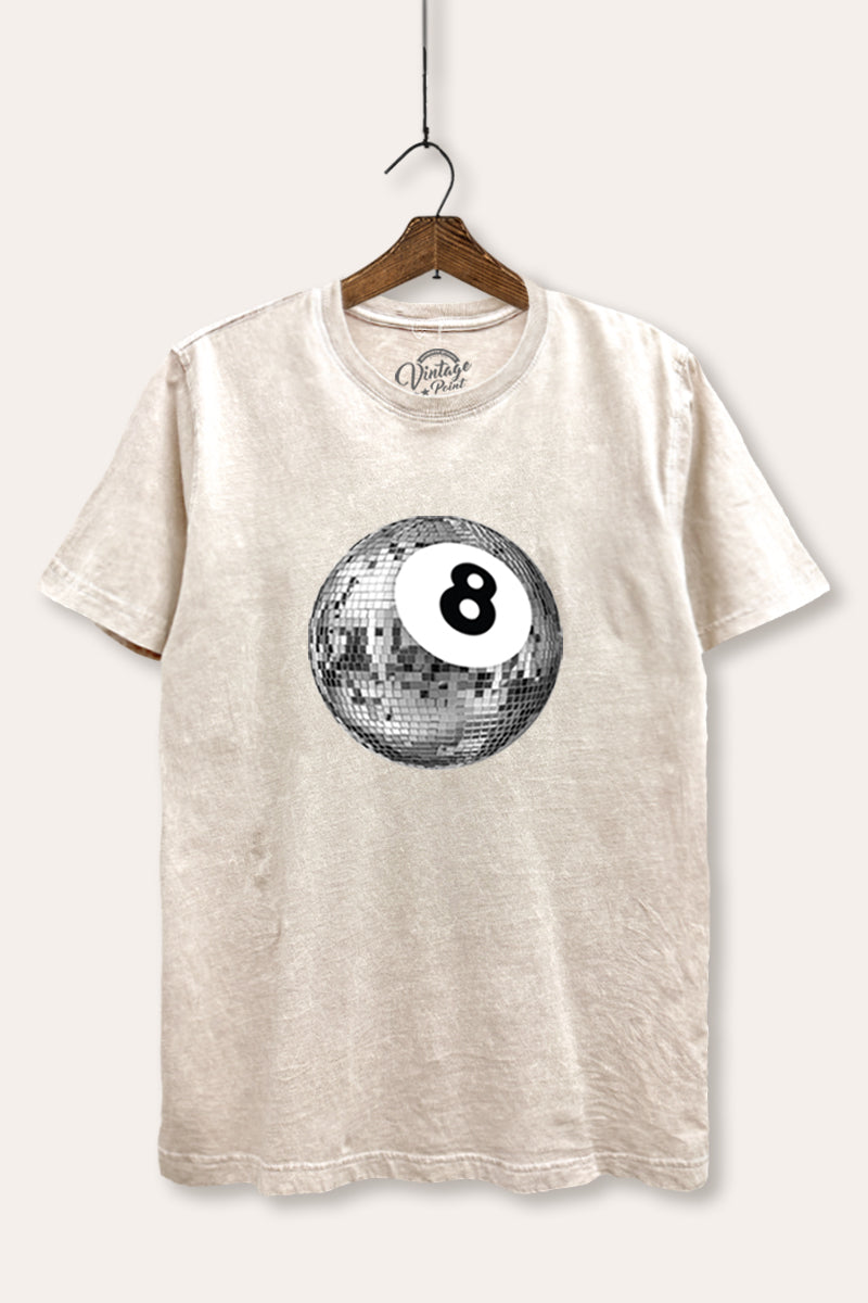 Disco 8-Ball Graphic Mineral Wash Relaxed Tee