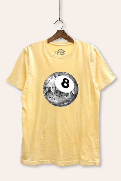 Disco 8-Ball Graphic Mineral Wash Relaxed Tee