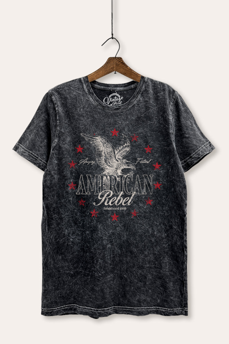 American Rebel Eagle Graphic Mineral Wash Relaxed Tee