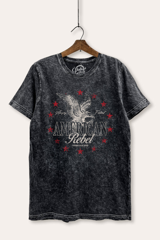 American Rebel Eagle Graphic Mineral Wash Relaxed Tee