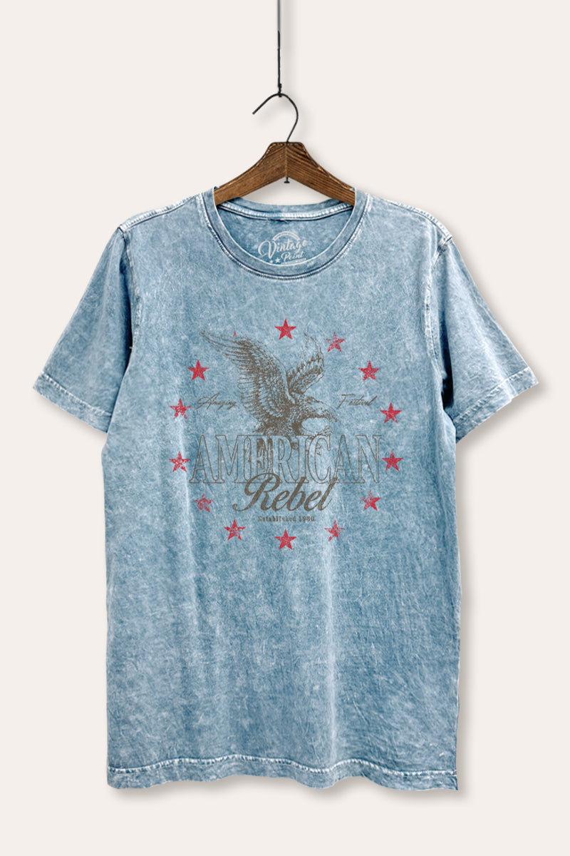 American Rebel Eagle Graphic Mineral Wash Relaxed Tee