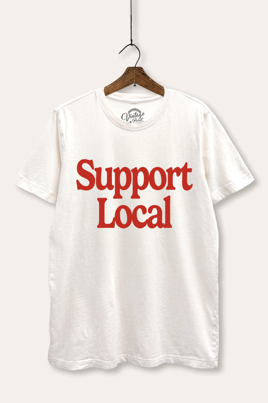 Support Local Graphic Mineral Wash Relaxed Tee