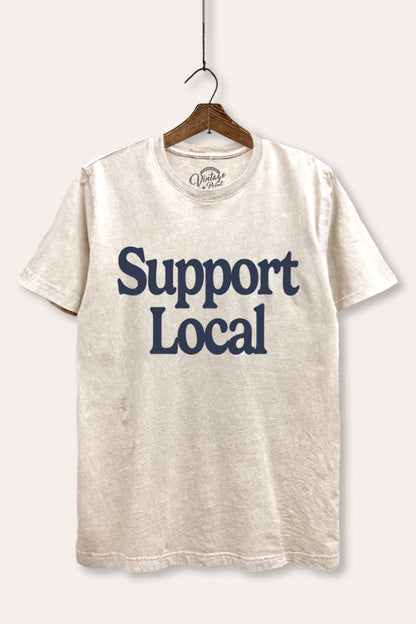 Support Local Graphic Mineral Wash Relaxed Tee