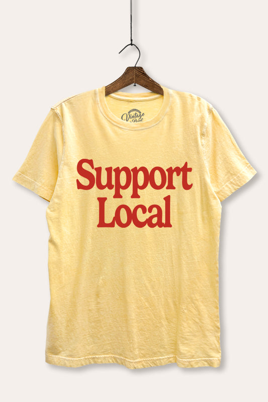 Support Local Graphic Mineral Wash Relaxed Tee
