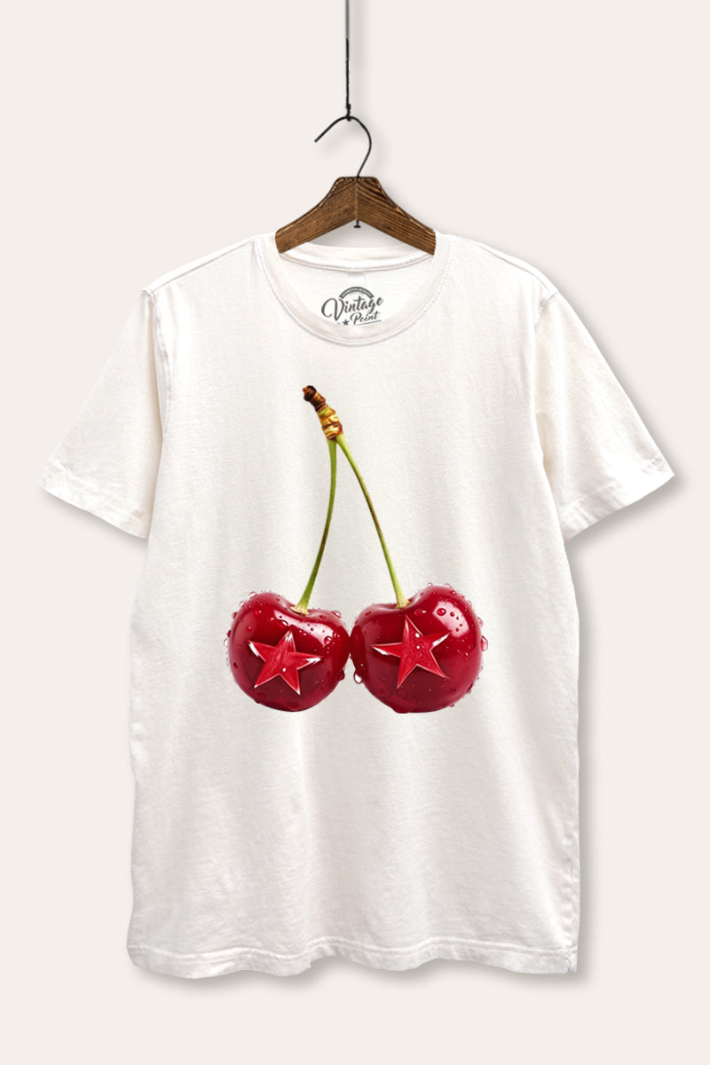 cherry star graphic mineral wash relaxed tee