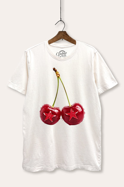 Cherry Star Fruit Graphic Mineral Wash Relaxed Tee