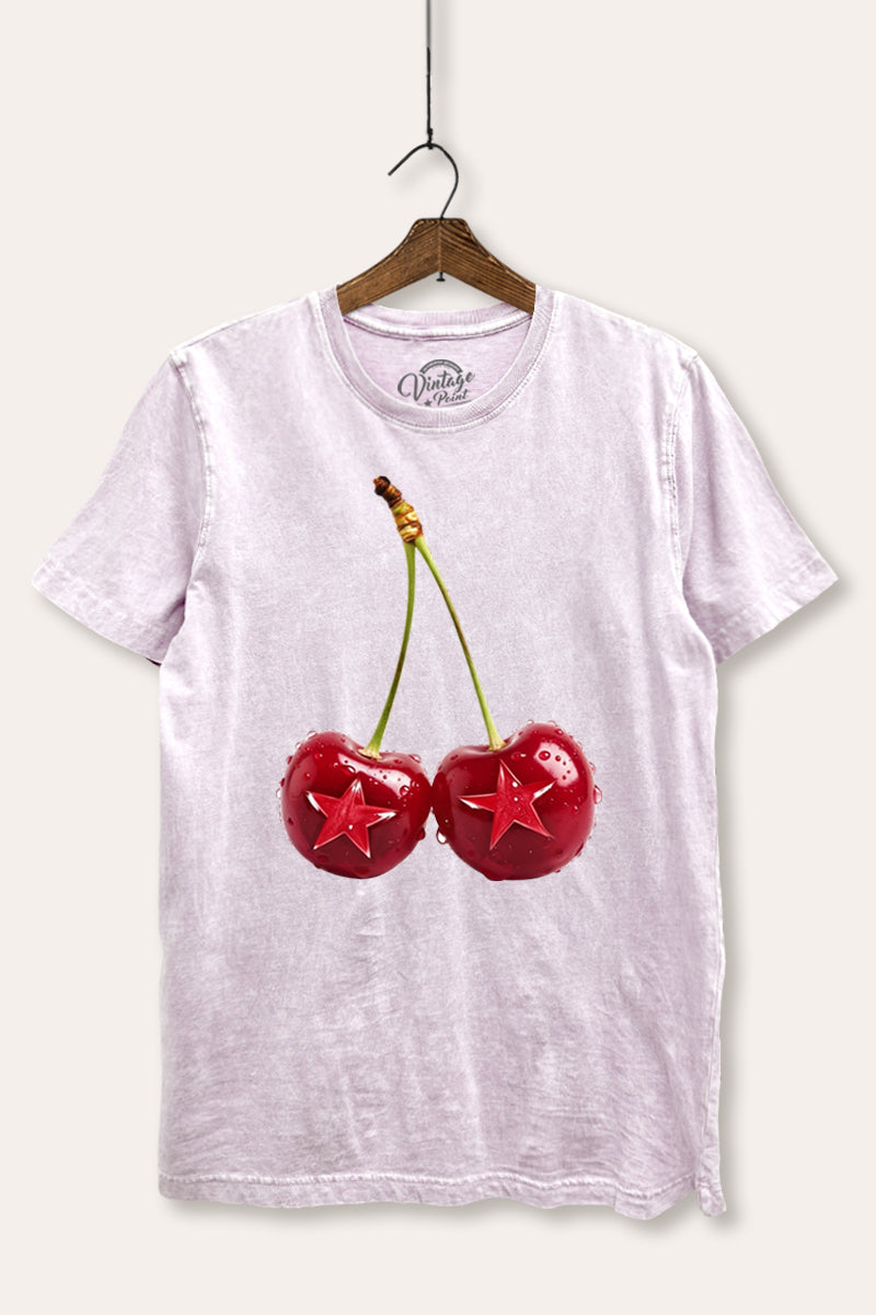 cherry star graphic mineral wash relaxed tee