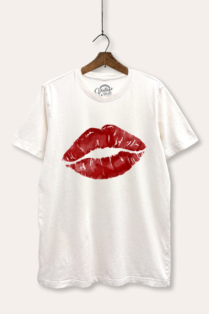 Red Lips Graphic Mineral Wash Relaxed Tee