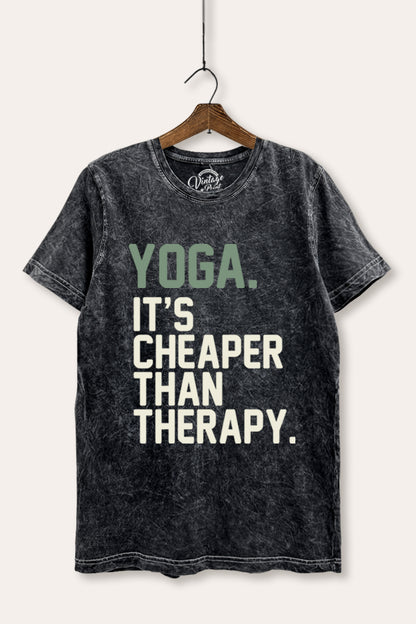 Yoga Therapy Graphic Mineral Wash Relaxed Tee