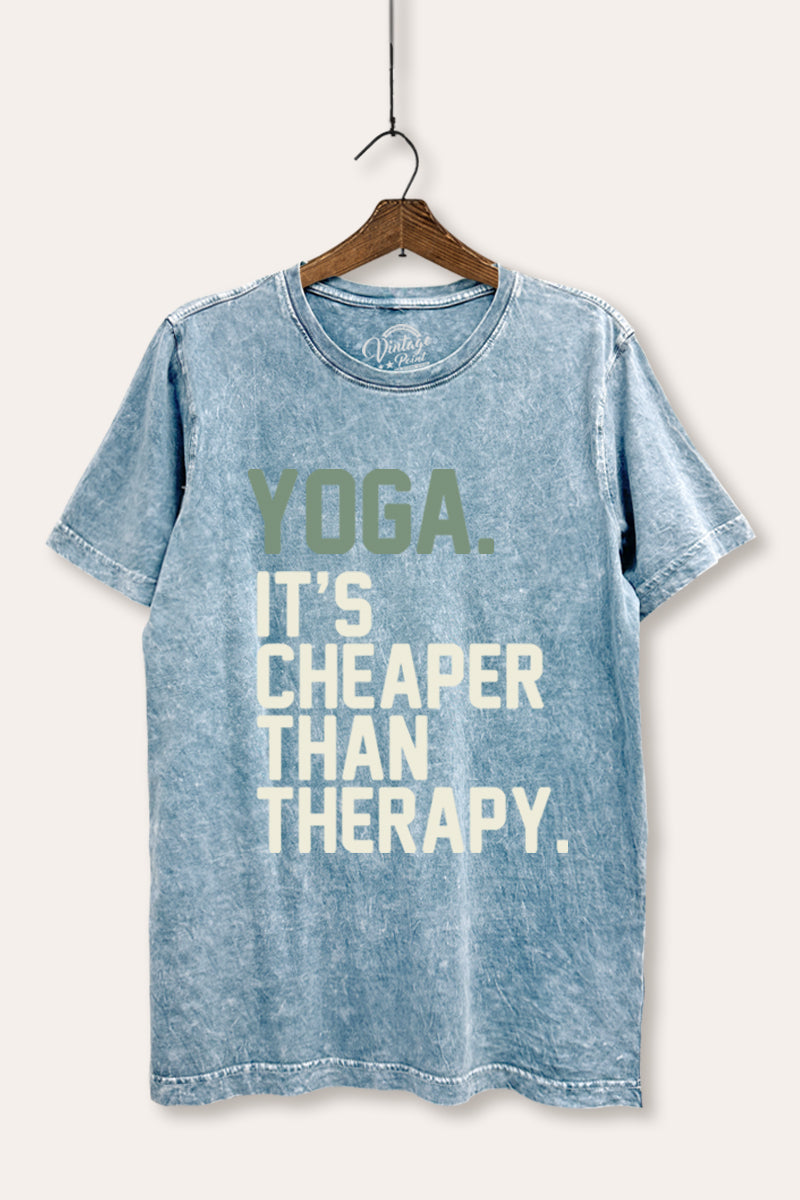 yoga therapy graphic mineral wash relaxed tee