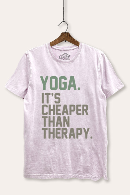 Yoga Therapy Graphic Mineral Wash Relaxed Tee