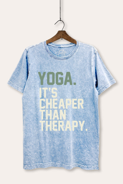 Yoga Therapy Graphic Mineral Wash Relaxed Tee