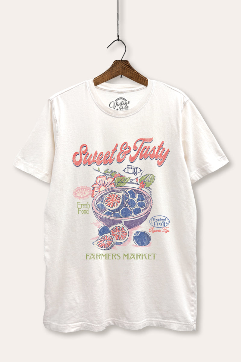 sweet & tasty blueberries graphic mineral wash relaxed tee