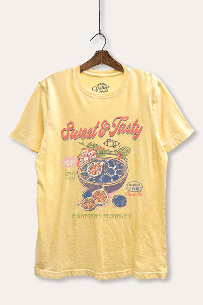 Sweet & Tasty Blueberries Fruit Graphic Mineral Wash Relaxed Tee
