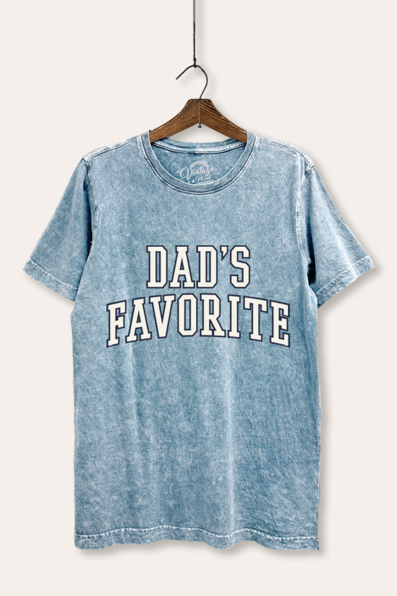 "dad's favorite" mineral wash relaxed graphic tee