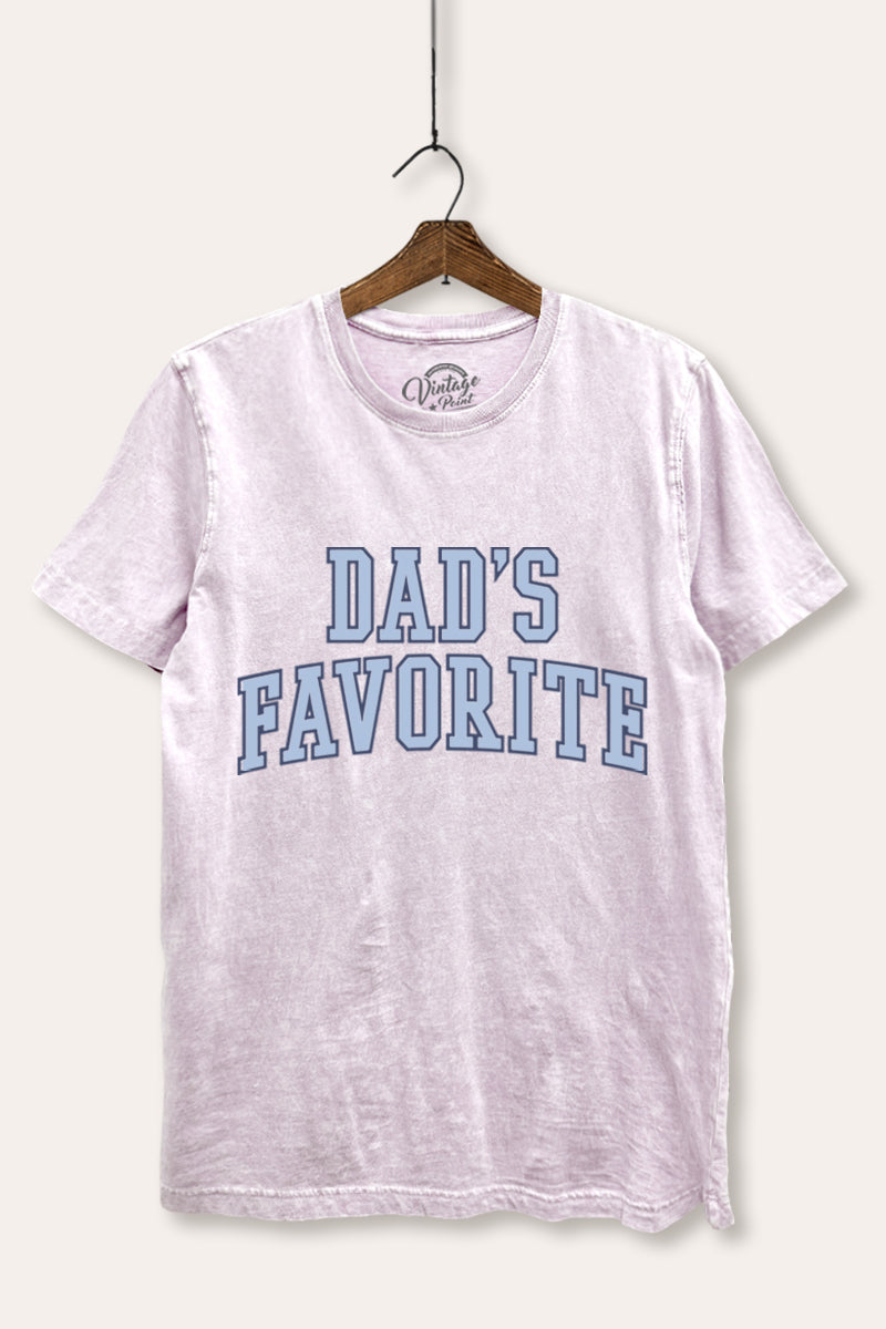"dad's favorite" mineral wash relaxed graphic tee
