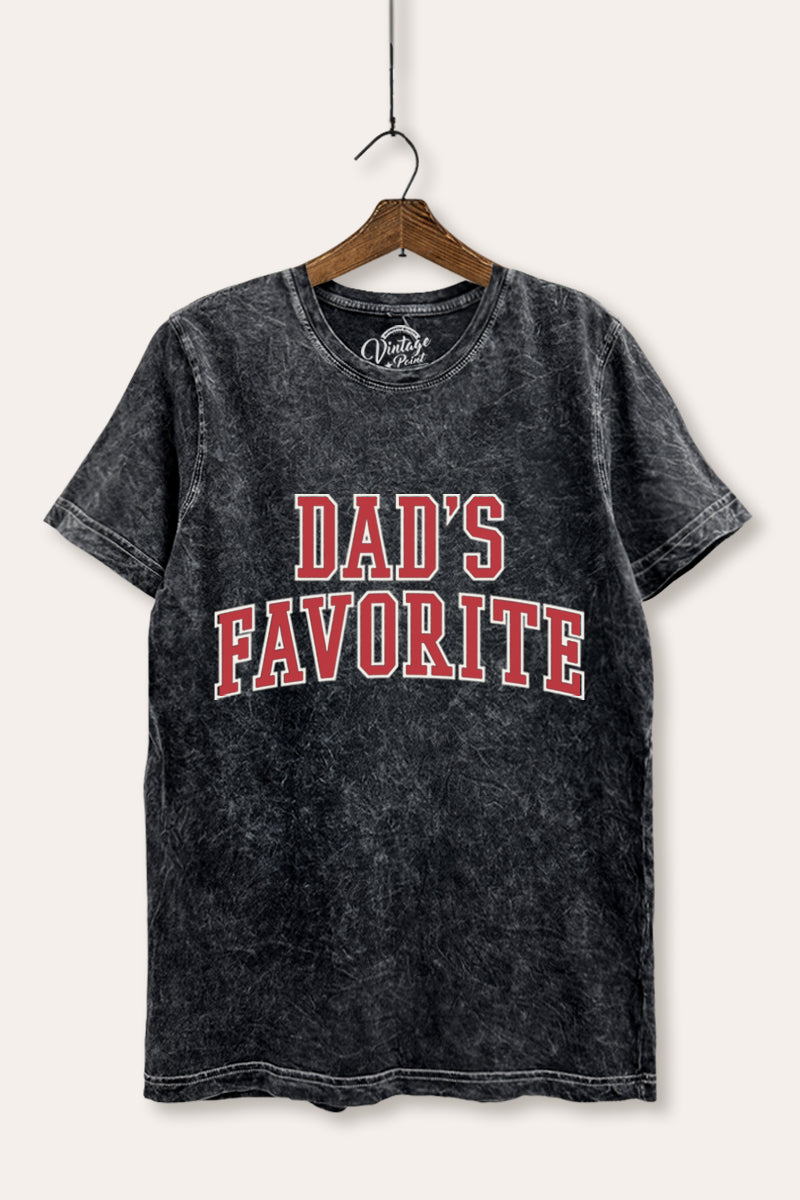 "dad's favorite" mineral wash relaxed graphic tee