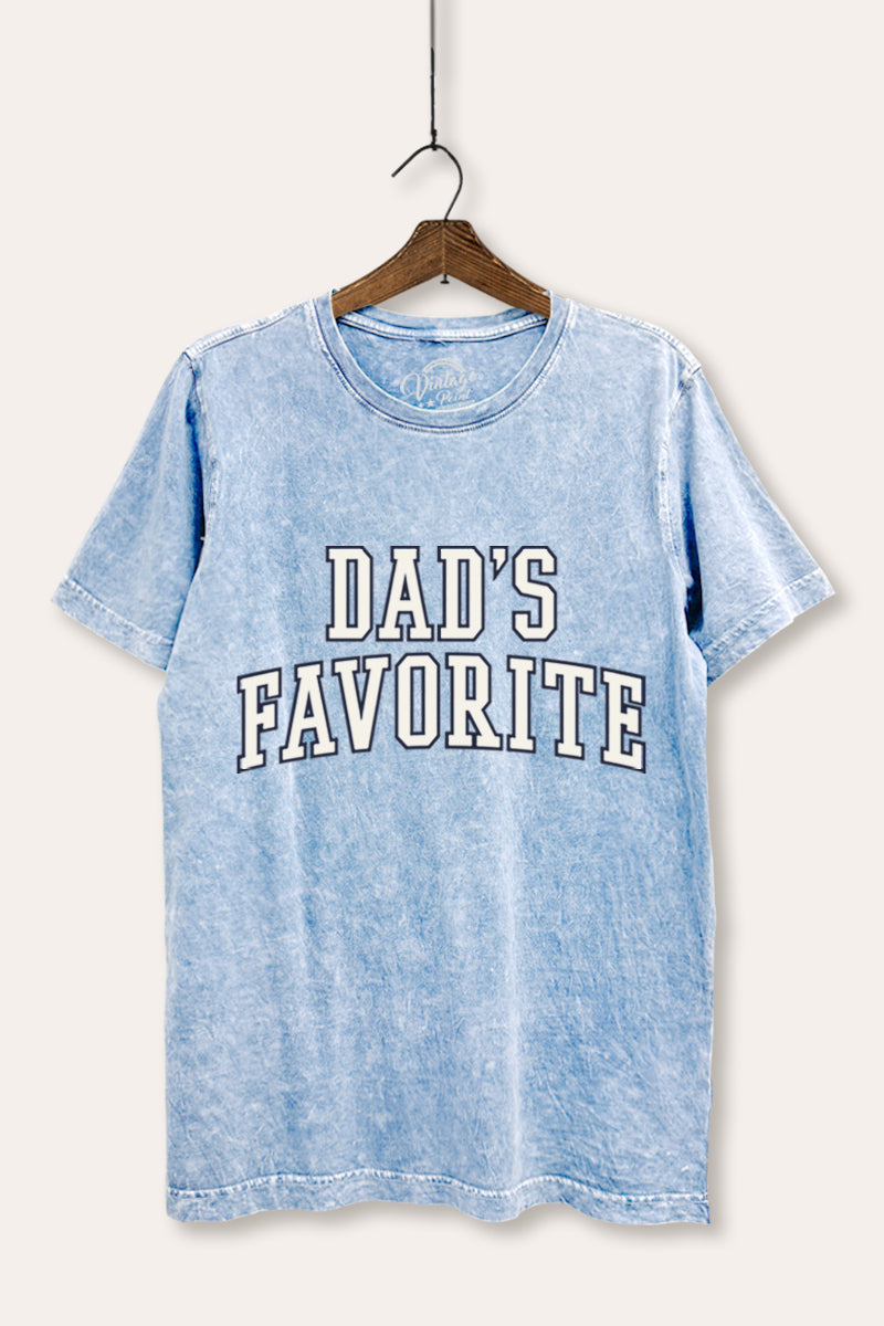 "dad's favorite" mineral wash relaxed graphic tee