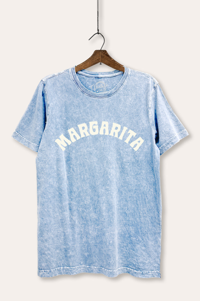 Margarita Arched Typography Mineral Wash Relaxed Tee